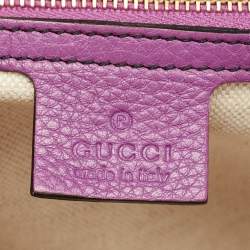 Pre Owned Gucci Purple Leather Large Emily Chain Shoulder Bag