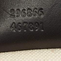 Pre Owned Gucci Black Leather Bamboo Frame Tassel Clutch