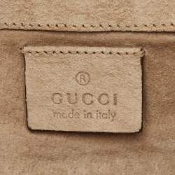 Pre Owned Gucci Cream Guccissima Patent Leather Broadway Clutch