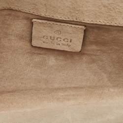 Pre Owned Gucci Cream Guccissima Patent Leather Broadway Clutch