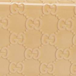 Pre Owned Gucci Cream Guccissima Patent Leather Broadway Clutch