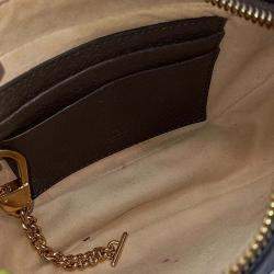 Pre Owned Gucci Beige Brown Leather and PVC Ophidia Hobo Bag