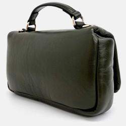 Pre Owned Gucci Black Leather GG Milano Small Top Handle Bag