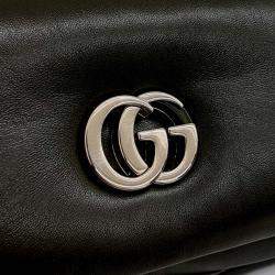 Pre Owned Gucci Black Leather GG Milano Small Top Handle Bag
