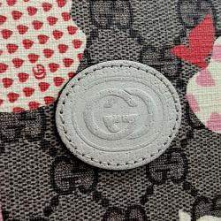 Pre Owned Gucci Beige Brown Coated canvas Les Pommes Pouch