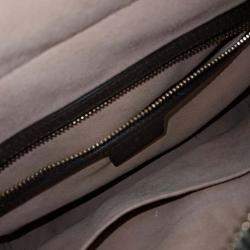Pre Owned Gucci Beige Brown Leather and Coated canvas Ophidia GG Shoulder Bag Small