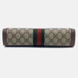 مملوكة مسبقًا حقيبة كلاتش غوتشي أوفيديا جلد بني وبيج وبي في سي