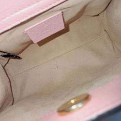 Pre Owned Gucci Pink Leather Diana Tote and Shoulder Bag