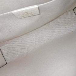 Pre Owned Gucci Beige Leather and Coated canvas Ophidia Clutch