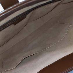 Pre Owned Gucci Beige Brown Leather and Coated canvas Jackie 1961 Medium Hobo Bag