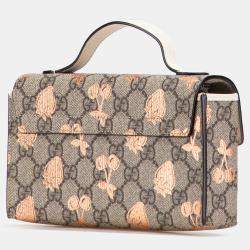 Pre Owned Gucci Brown Mini GG Supreme Berry Padlock Satchel