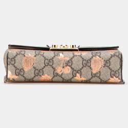 Pre Owned Gucci Brown Mini GG Supreme Berry Padlock Satchel