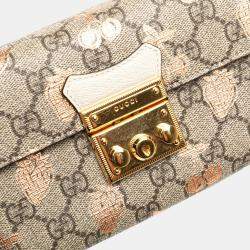 Pre Owned Gucci Brown Mini GG Supreme Berry Padlock Satchel