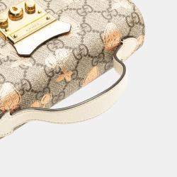 Pre Owned Gucci Brown Mini GG Supreme Berry Padlock Satchel