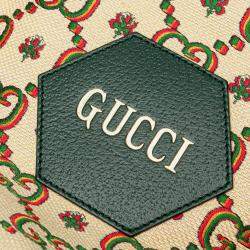 Pre Owned Gucci Brown 100th Anniversary Medium GG Canvas Embroidered Flower Ophidia Tote