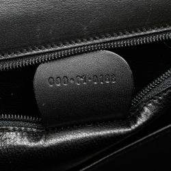 Pre Owned حقيبة غوتشي بامبو جلد عجل أسود نايت