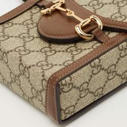 مملوكة مسبقًا حقيبة كروس بودي صغيرة هورسبيت 1955 قماش جي جي سوبريم بني/بيج غوتشي