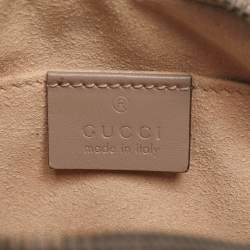 Pre Owned Gucci Dusty Pink Matelassé Leather GG Marmont Mini Camera Bag
