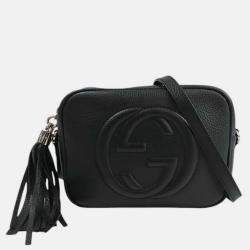 Pre Owned Gucci Black Leather Soho Disco Crossbody Bag