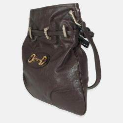 Pre Owned Gucci Brown Calfskin Leather 1955 Horsebit Cinch