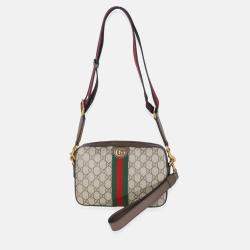Pre Owned Gucci Beige GG Supreme Canvas Ophidia Crossbody
