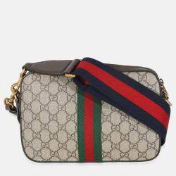 Pre Owned Gucci Beige GG Supreme Canvas Ophidia Crossbody
