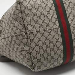 Pre Owned Gucci Beige/Ebony GG Supreme Canvas and  Leather Medium Jackie 1961 Shoulder Bag