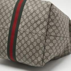 Pre Owned Gucci Beige/Ebony GG Supreme Canvas and  Leather Medium Jackie 1961 Shoulder Bag