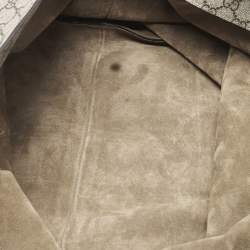 Pre Owned Gucci Beige/Ebony GG Supreme Canvas and  Leather Medium Jackie 1961 Shoulder Bag