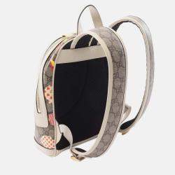 Pre Owned Gucci Brown GG Supreme Les Pommes Apple and Heart Backpack