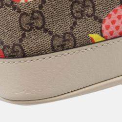 Pre Owned Gucci Brown GG Supreme Les Pommes Apple and Heart Backpack