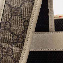 Pre Owned Gucci Brown GG Supreme Les Pommes Apple and Heart Backpack