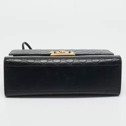 Pre Owned Gucci Black Guccissima Leather Medium Padlock Shoulder Bag