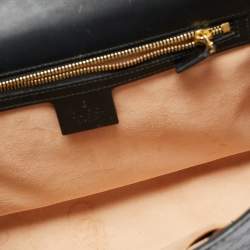 Pre Owned Gucci Black Guccissima Leather Medium Padlock Shoulder Bag