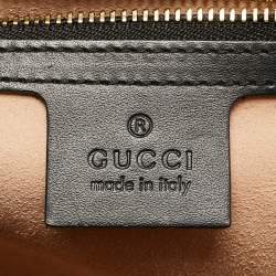 Pre Owned Gucci Black Guccissima Leather Medium Padlock Shoulder Bag