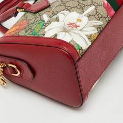 Pre Owned Gucci Multicolor GG Supreme Canvas and Leather Flora Web Medium Ophidia Boston Bag