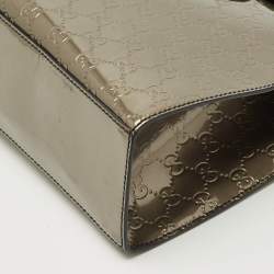 Pre Owned Gucci Metallic Guccissima Patent Leather Large Emily Chain Shoulder Bag