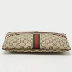 Pre Owned Gucci Brown/Beige GG Supreme Canvas Ophidia Pouch