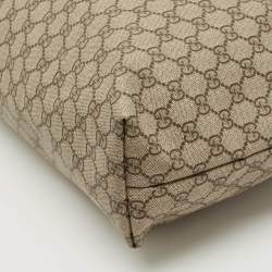 مملوكة مسبقًا حقيبة تسوق يد بسحاب غوتشي كانفاس GG سوبريم بني/بيج