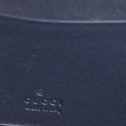 Pre Owned Gucci Navy Blue Guccissima Leather Sukey Zip Around Wallet
