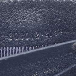 Pre Owned Gucci Navy Blue Guccissima Leather Sukey Zip Around Wallet