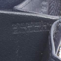 Pre Owned Gucci Navy Blue Guccissima Leather Sukey Zip Around Wallet