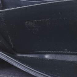 Pre Owned Gucci Navy Blue Guccissima Leather Sukey Zip Around Wallet