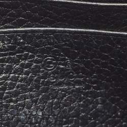 Pre Owned Gucci Black Leather Interlocking G Wallet On Chain