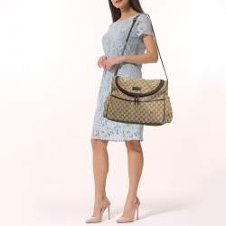 Pre Owned Gucci Beige/Ebony GG Canvas Original Baby Changing Bag