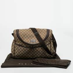 Pre Owned Gucci Beige/Ebony GG Canvas Original Baby Changing Bag