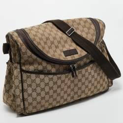 Pre Owned Gucci Beige/Ebony GG Canvas Original Baby Changing Bag