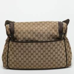 Pre Owned Gucci Beige/Ebony GG Canvas Original Baby Changing Bag