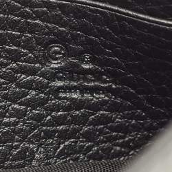 Pre Owned Gucci Black Leather Interlocking G Dollar Chain Wallet