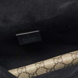 Pre Owned Gucci Beige/Black GG Supreme Canvas and Suede Small Dionysus Shoulder Bag